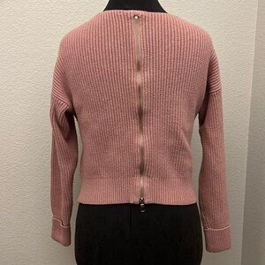 Bar 3 Zipper Back Sweater Size XS